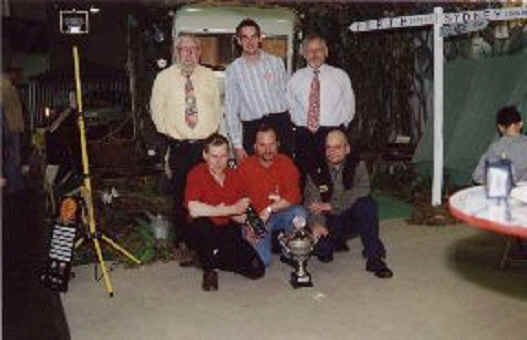 Das erfolgreiche Team von links hinten nach rechts vorne: Ulli Platzek, Jörg Malinowsky, Uwe Engberts, Peter und Thomas Gabel,und Roland Henkel  